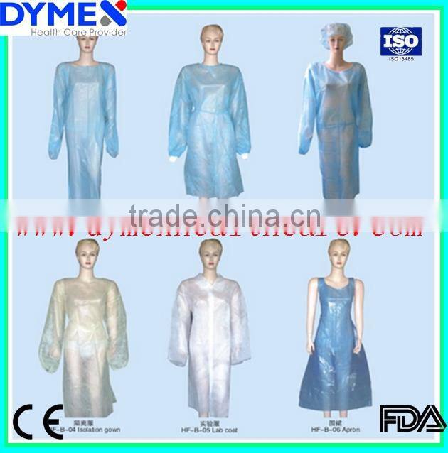 Blue PP+PE Impervious Gown, Open Back, Thumb Loop