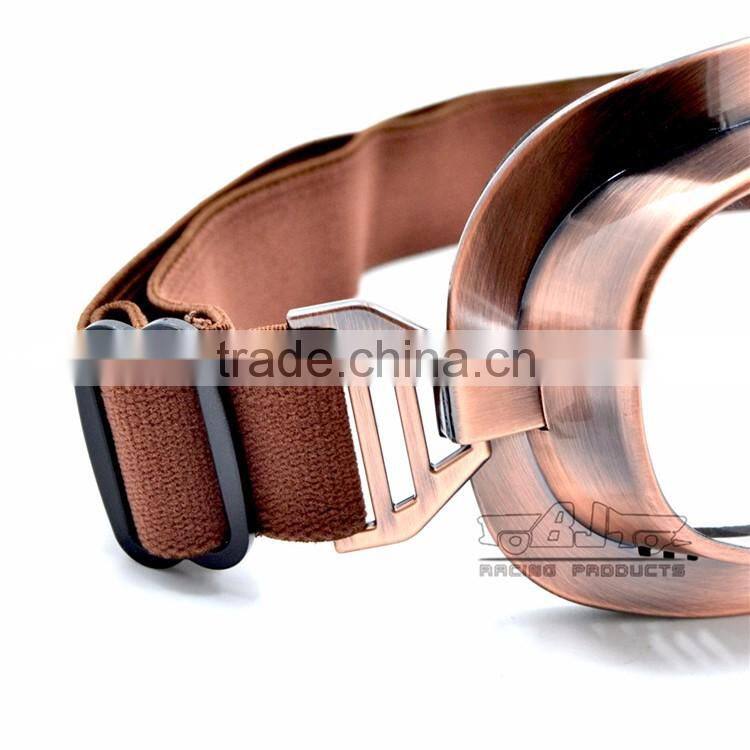 BJ-GT-013 Copper frame googles Clear Lens motorcycle glasses wholesale motocross googles for Harley