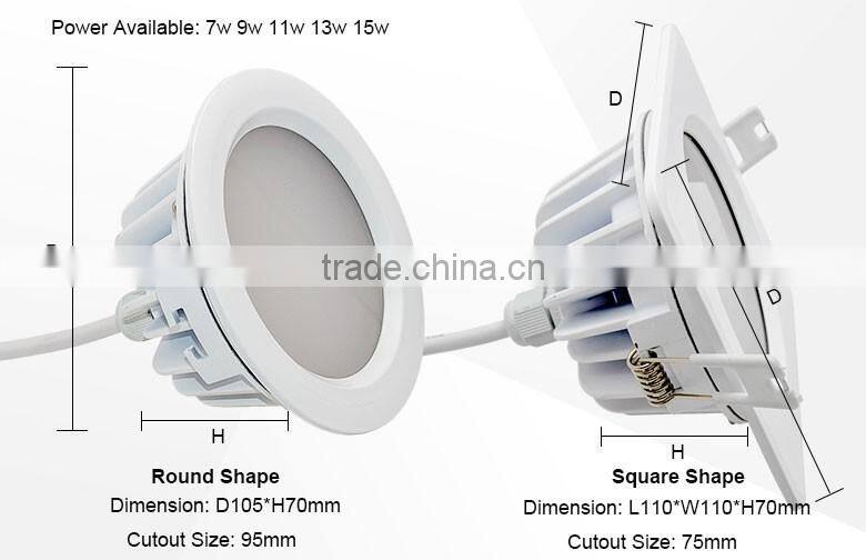 Wholesale LED Bathroom Ceiling Light Downlight Square or Round With Remote Control