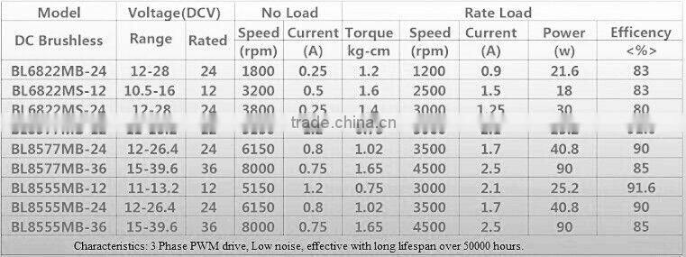 Brushless DC Motor for Electric Fan BLDC Motor 24V Factory Wholesale