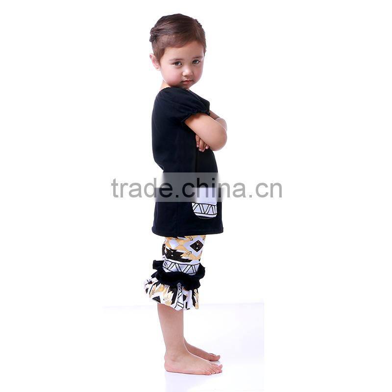 Fashion boutique popular baby clothes wholesale price bulk wholesale kids clothing blank top with pocket for baby girl