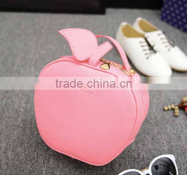 Manual simple design ladies apple pattern pu shoulder bag