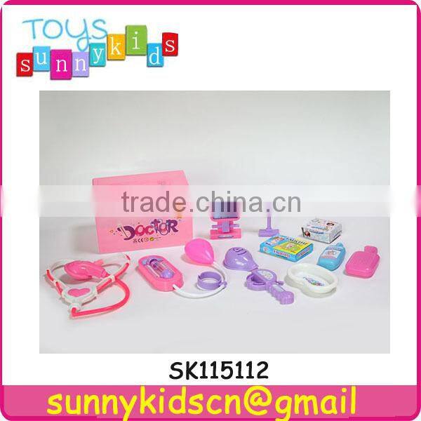 plastic doctor set toy with pink handle box