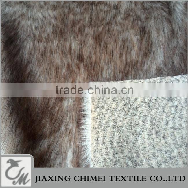 black and khaki mixed color faux fur used for shose lining