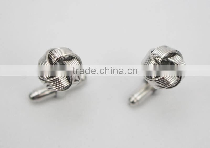 Factory Supply top quality cheap copper metal Silk Knot Cufflinks