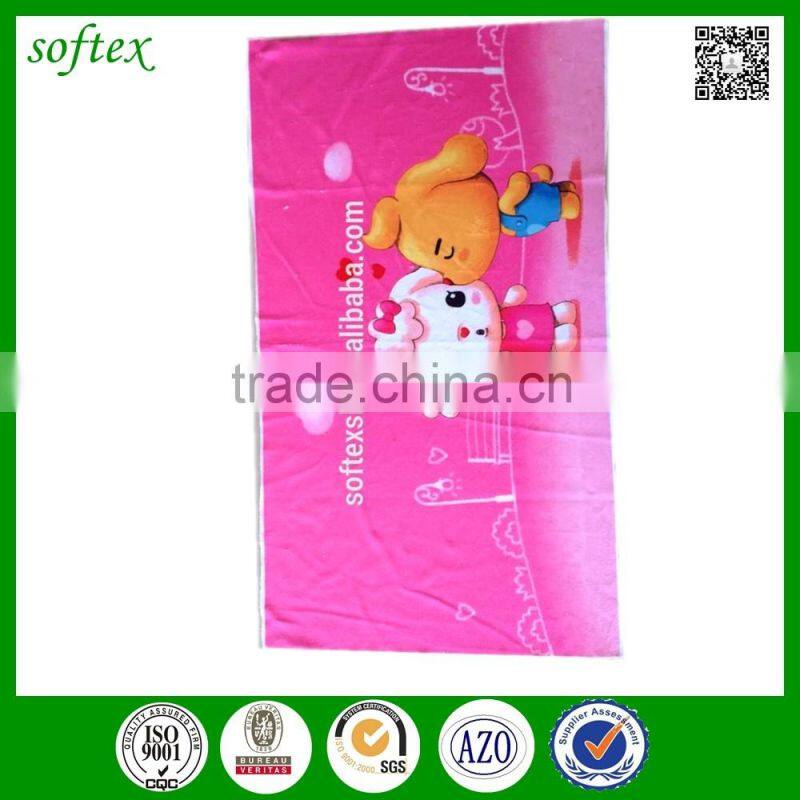 wholesale custom printed cartoon microfiber bath towels for children