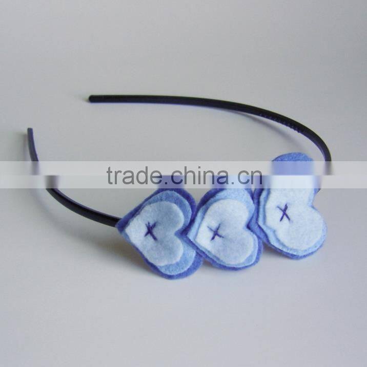 Hot Sale Heart Shape Felt Headband For Pretty Baby Girls