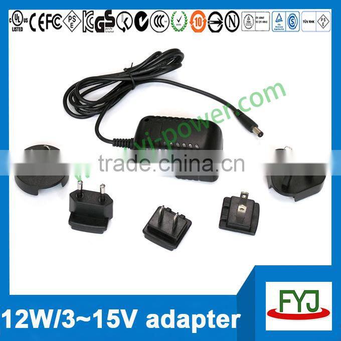 16.8v 18v 500ma dc power adapter with eu us au uk plug