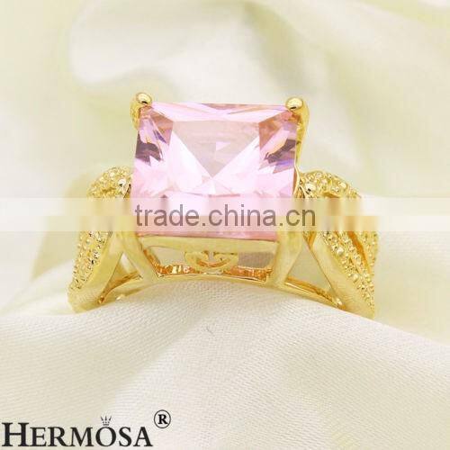Good-Looking Deluxe Sweet Pink Kunzite 18K GP Women Engagement Ring Size 7 AR237