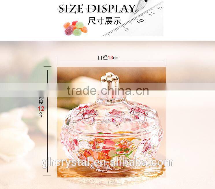 Home decorative crystal glass candy pot