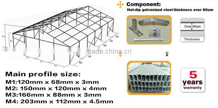 Clear span aluminium structure tent in yiwu