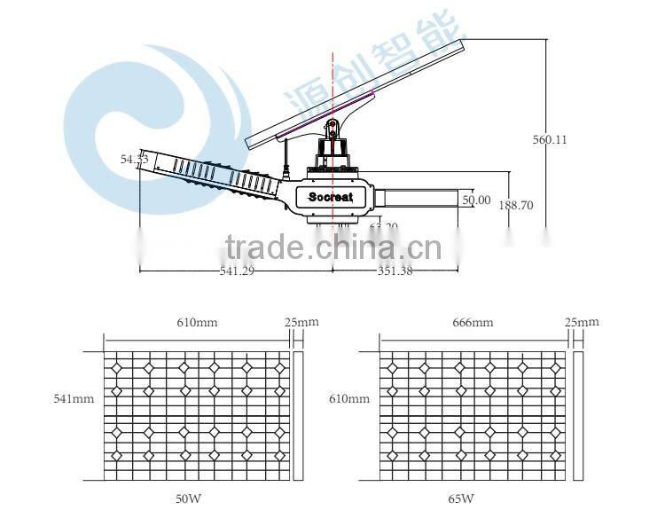 30W Light Time and Motion Sensor Controlled All in One Solar Street Light with 65W Solar Panel