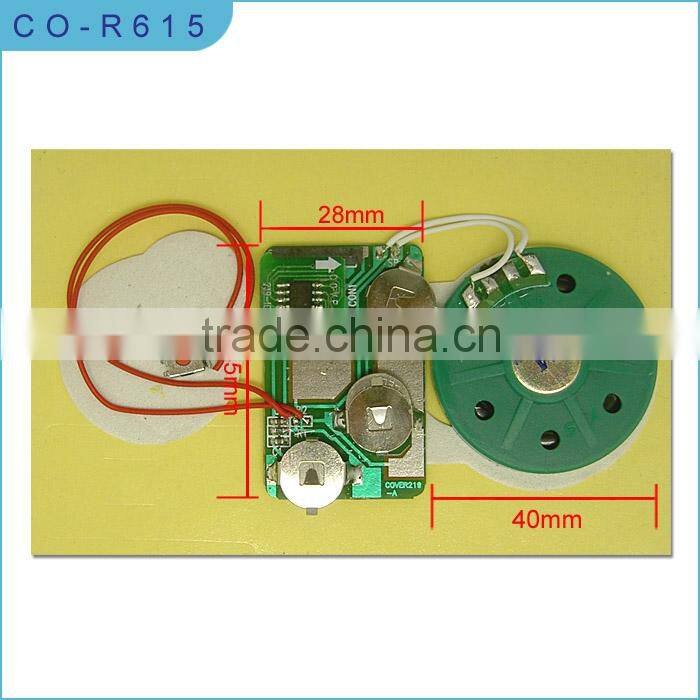 Scribing recordable sound modules for greeting card