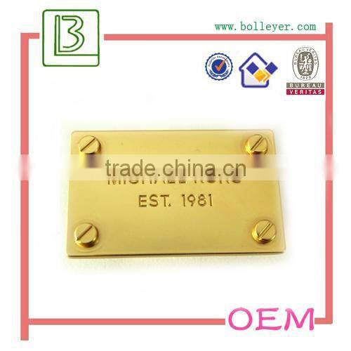 Brushed Anti Brass Metal Name Badge for Jeans