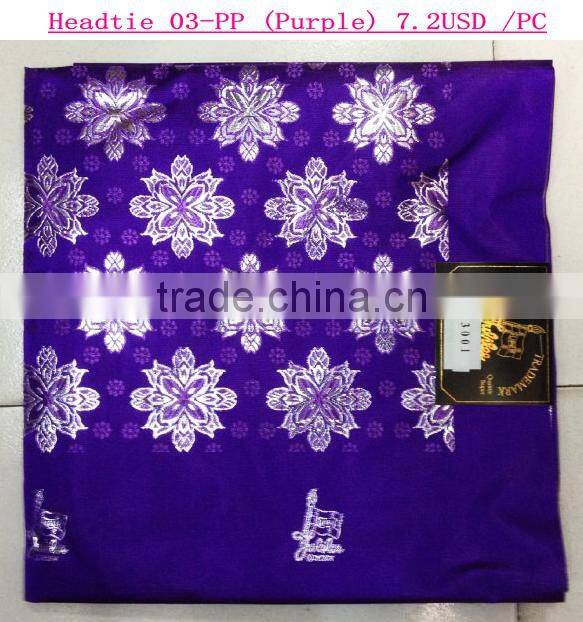 Golden african gele headtie/100%cotton nigerian sego headtie for gele