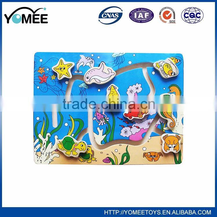 Unique design children Wooden happy housing puzzle game toy