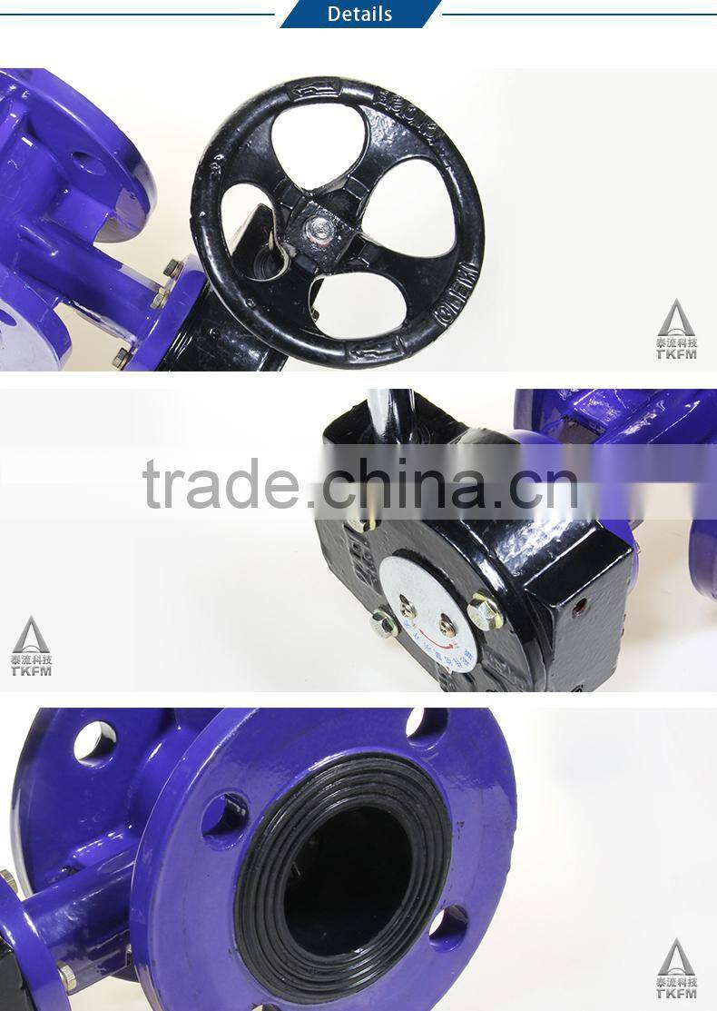 2015 TKFM low pressure flange connection dn150 butterlfy valve for water treatment