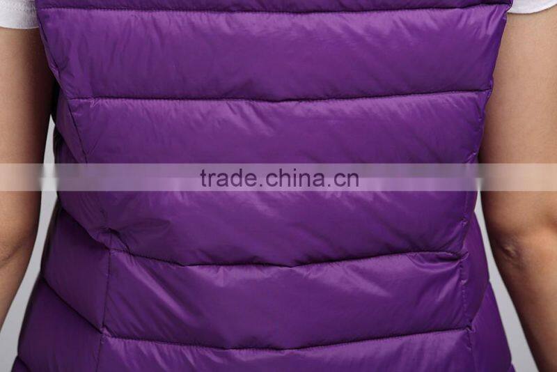 Hot selling down bodybuilding ladies vest for winter