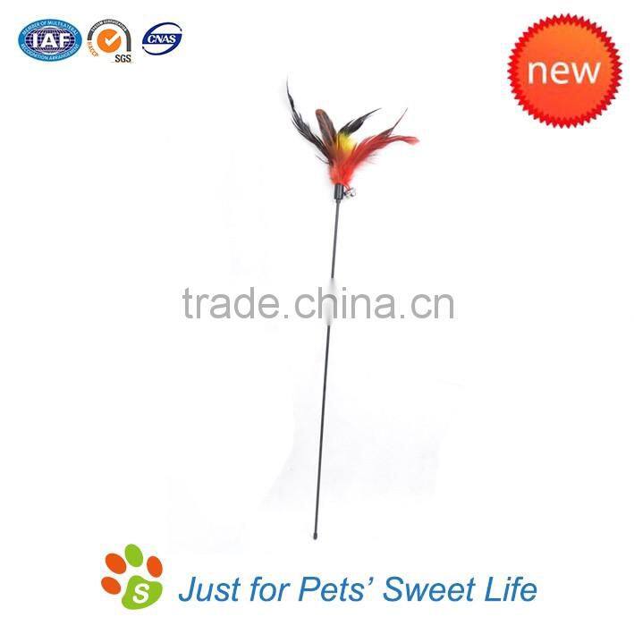 Plastic long rod feathers cat teaser