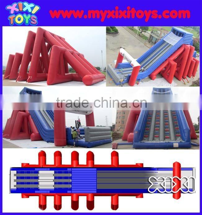 XIXI 2016 High Quality Commercial Grade Adult Giant 4 Lanes Inflatable Slides