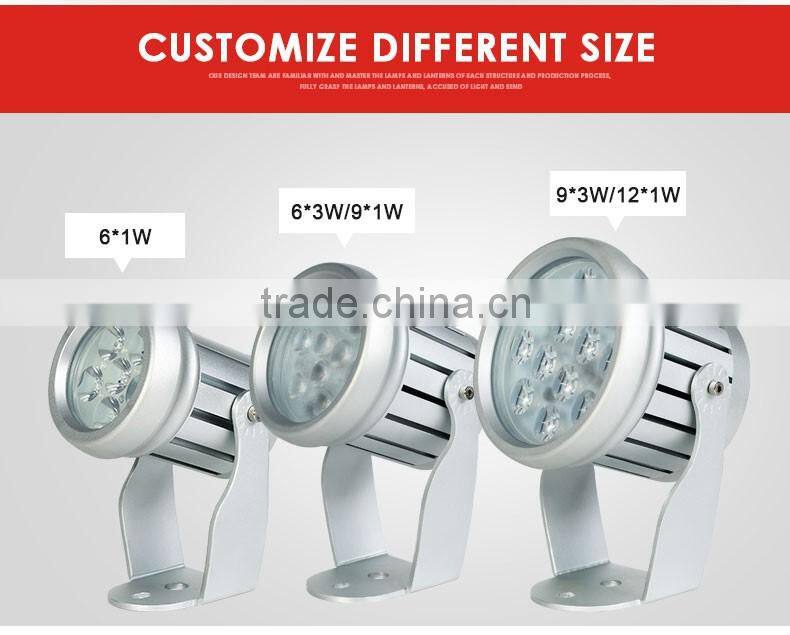 Outdoor Light Aluminum Alloy Housing CE&RoHS 3000K ip65 dc24V 18W LED Flood Light