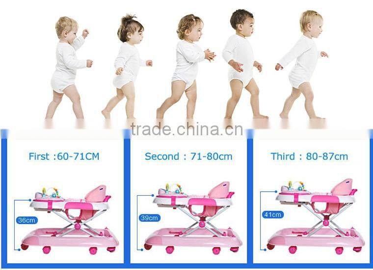 BW-19 competitive price softtextile rocking horse baby walker with 6 wheels