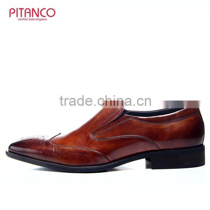 New style Brown Brnished leather mens formal shoes