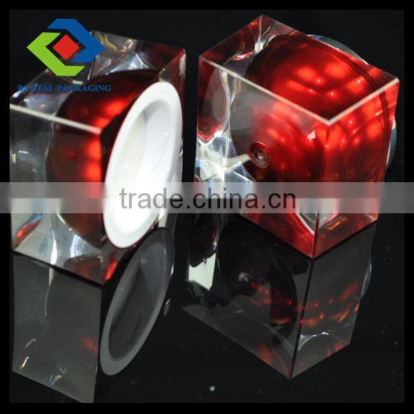 50G heavy square clear cosmetic plastic container
