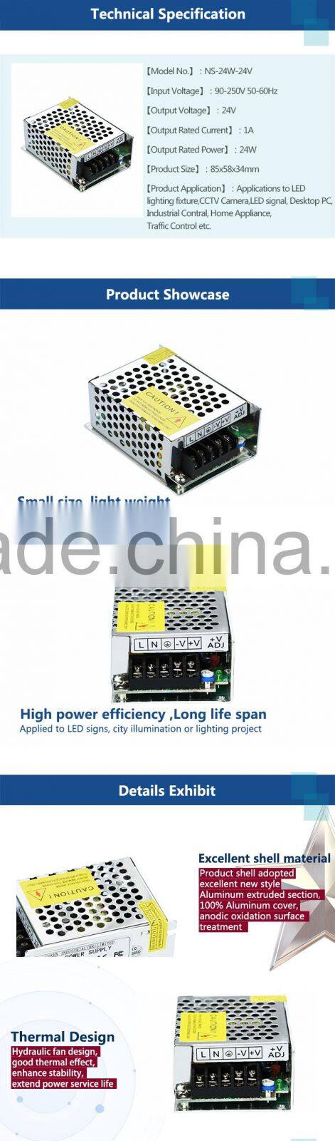 24 W 24V Normal Indoor Series LED Power Supply