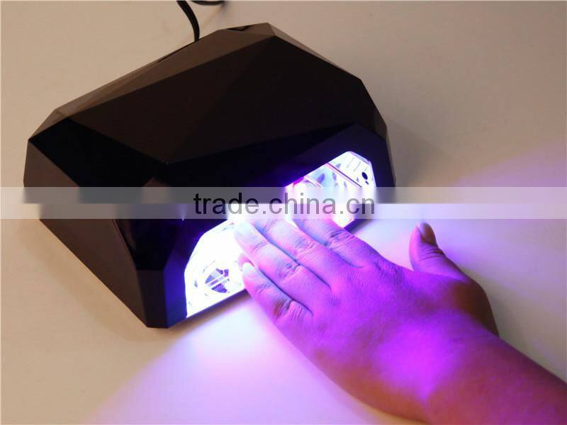 Diamond black manicure fashionable 36 watts ccfl led nail lamp dual uv led nail lamp 36w