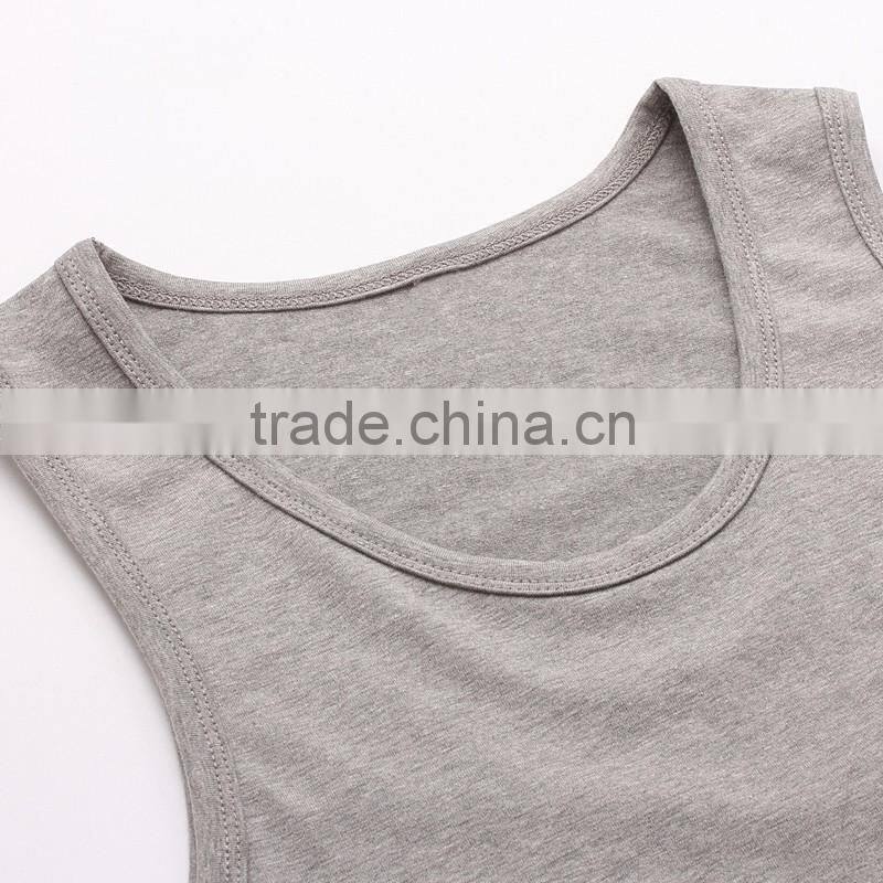 H-shaped wide collar vest muscle vest plain waistcoat new design sexy tight gym cotton vest for men