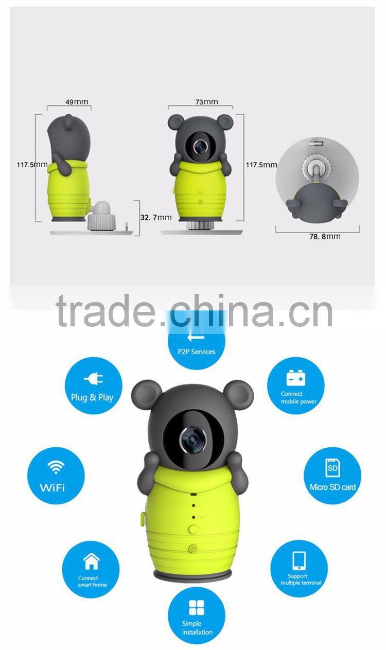 Clever Dog and Little Bear WIFI Camera with IR Cut Night Vision Max support 32GB TF Card IP Camera Surveillance Wireless Camera