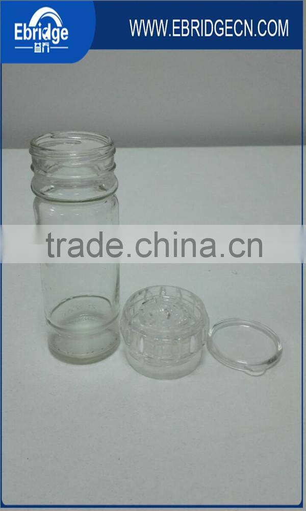Glass spice grinder with plastic lid hand salt and pepper grinder wholesale