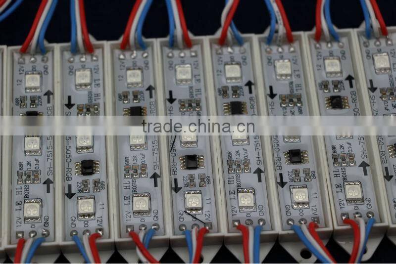 ip67 12v 3leds/module 20pcs/string rectangle 75*15mm full color ws2811 LED Pixels module
