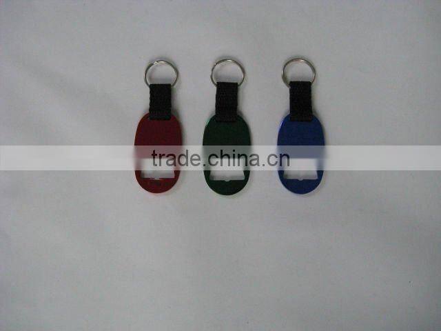 supply various cheap hot sales promotional aluminum bottle opener with keychain