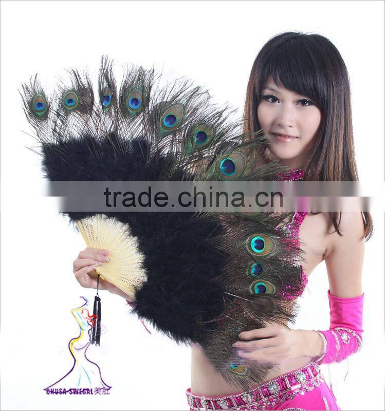SWEGAL belly dance feather fan,chinese belly dance fan SGBDD13041