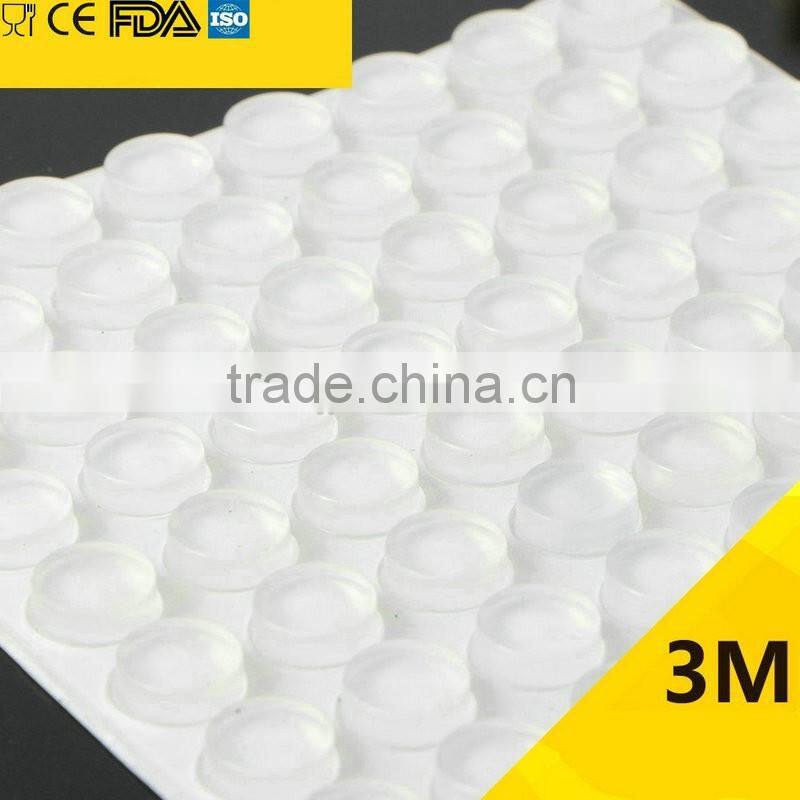 12.7*4.5mm Clear Self Adhesive Silicone Rubber Bumper Sheet To Door Protectors