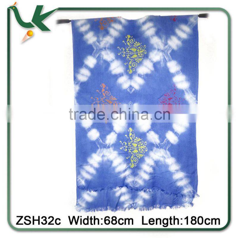 lady's long square polyester fashion scarf