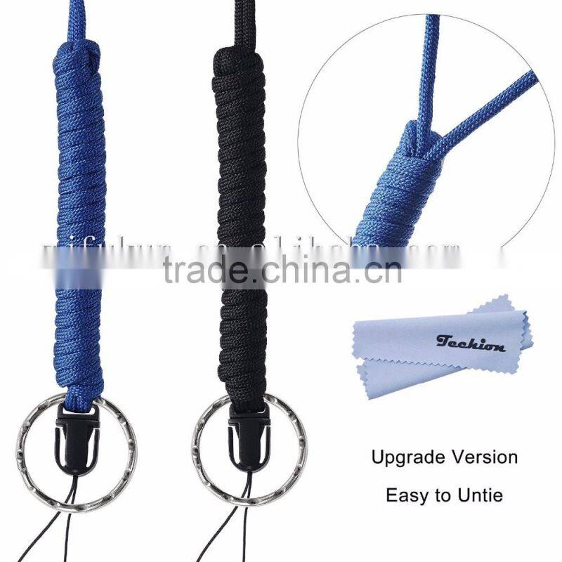 paracord survival lanyard necklace with split ring for keys,ID holders
