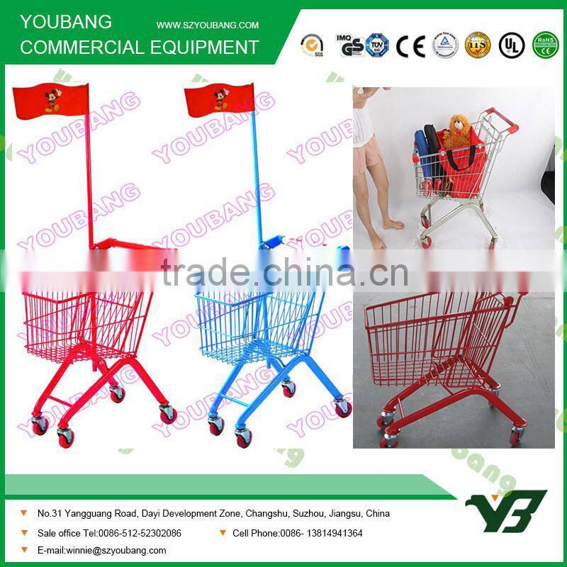 Colourful Children Shopping Trolley with Flag