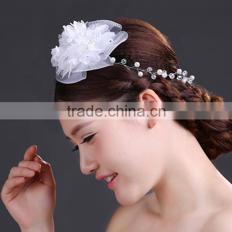 funny crystal bridal headband, wedding bridal flower headband