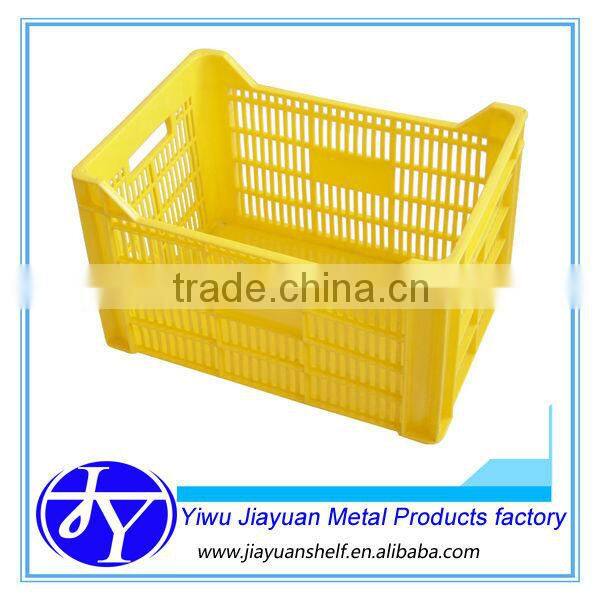 plastic market basket with two wheels and foldable handle bar