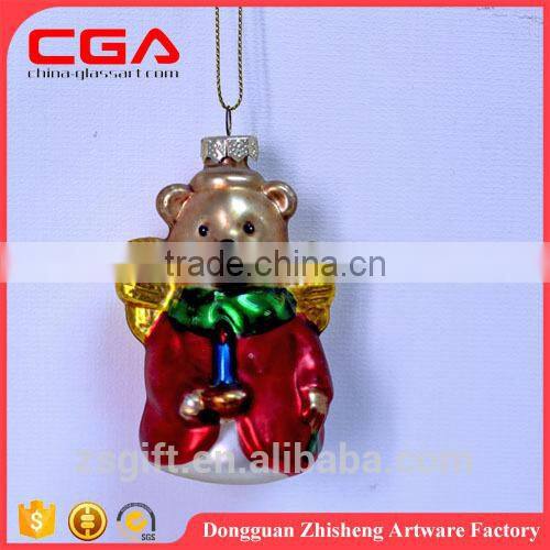Lovely glass animal design for christmas tree decorations,small hanging christmas baubles wholesale