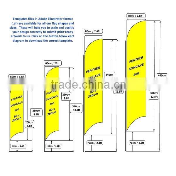 2016 fashion durable beach flag with water base flag pole