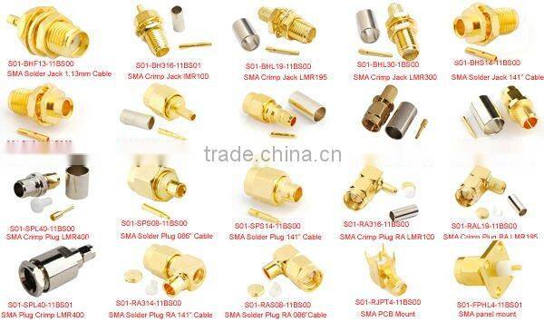 RP SMA male connector PCB mount connector