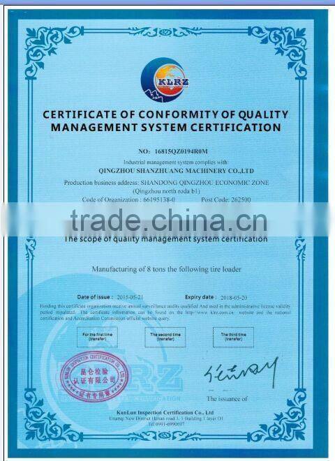 2015 HOT sale 2t mini wheel loader with quick change and joystick