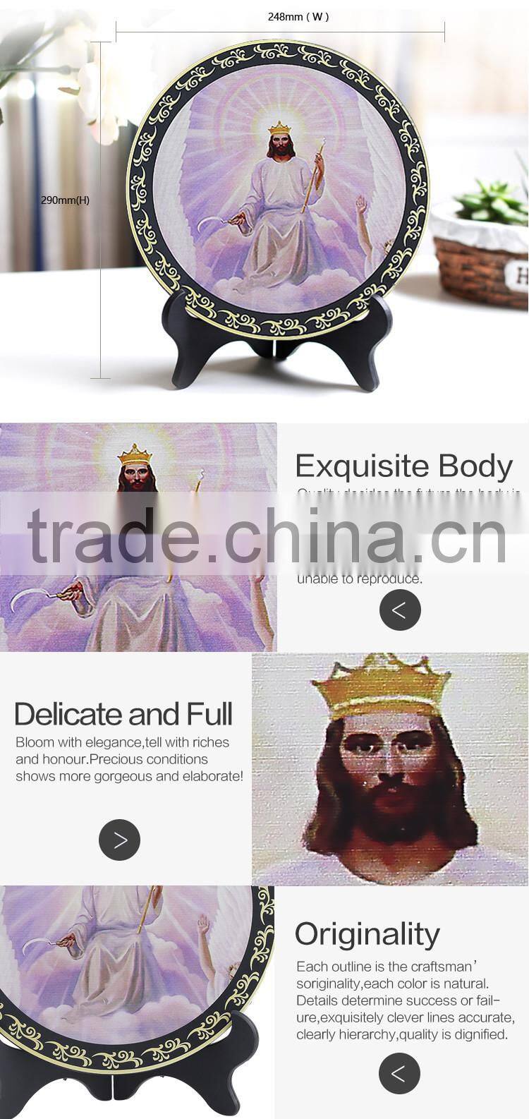 activated carbon carving 3d plate of jesus christ craft for home decor living room