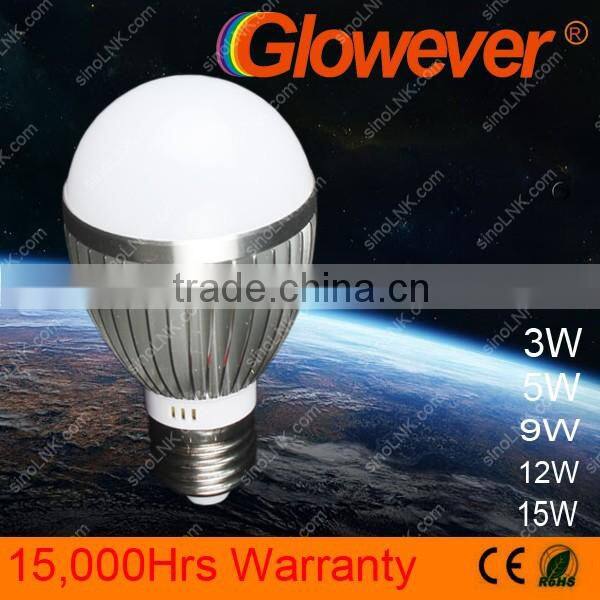 aluminum new products 2016 5W high lumen led lamps e27 bulb Glowever