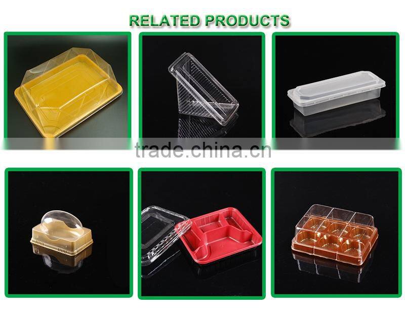 The 2015 new two compartments black plastic rectangular microwave fast food container with lid