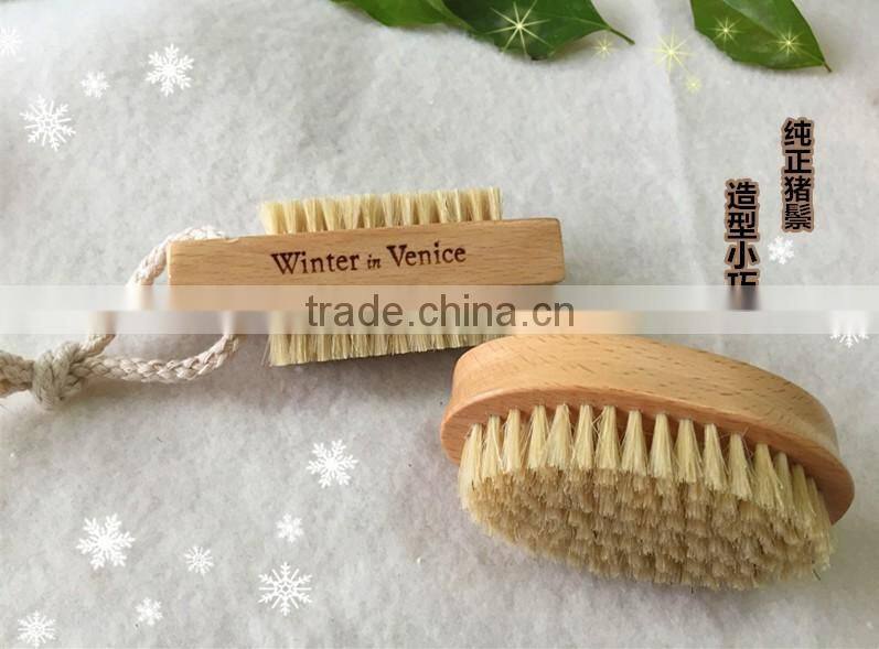 Wooden handle nail brush